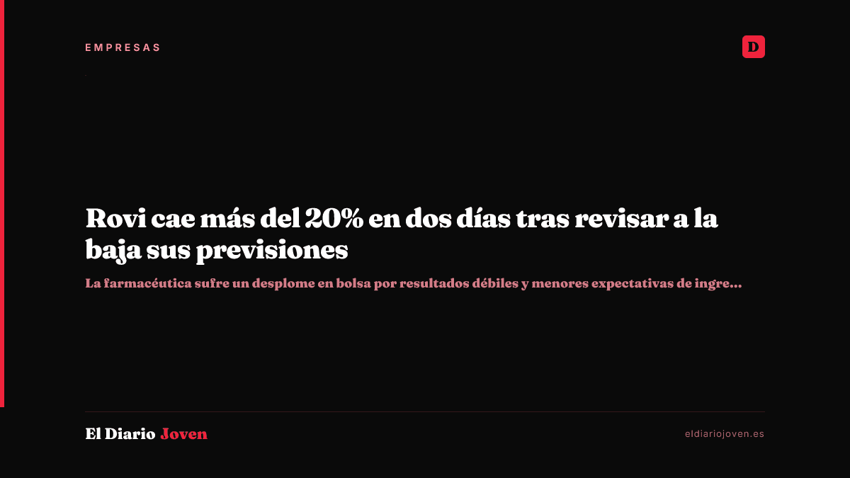 Rovi cae más del 20% en dos días tras revisar a la baja sus previsiones