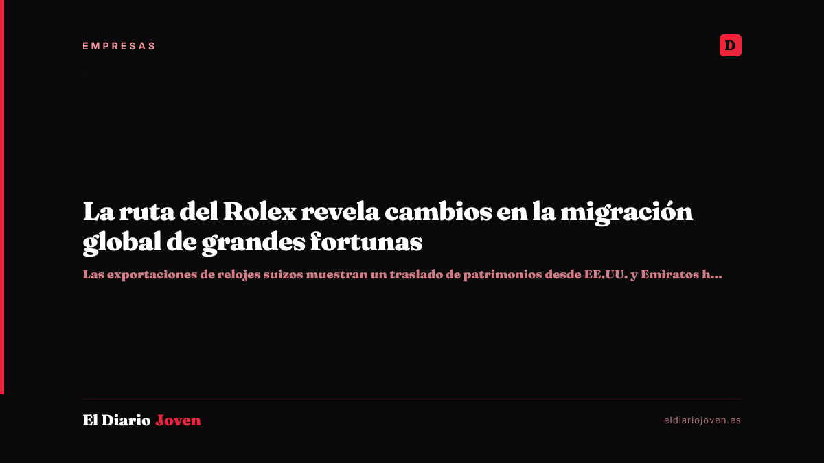 La ruta del Rolex revela cambios en la migración global de grandes fortunas