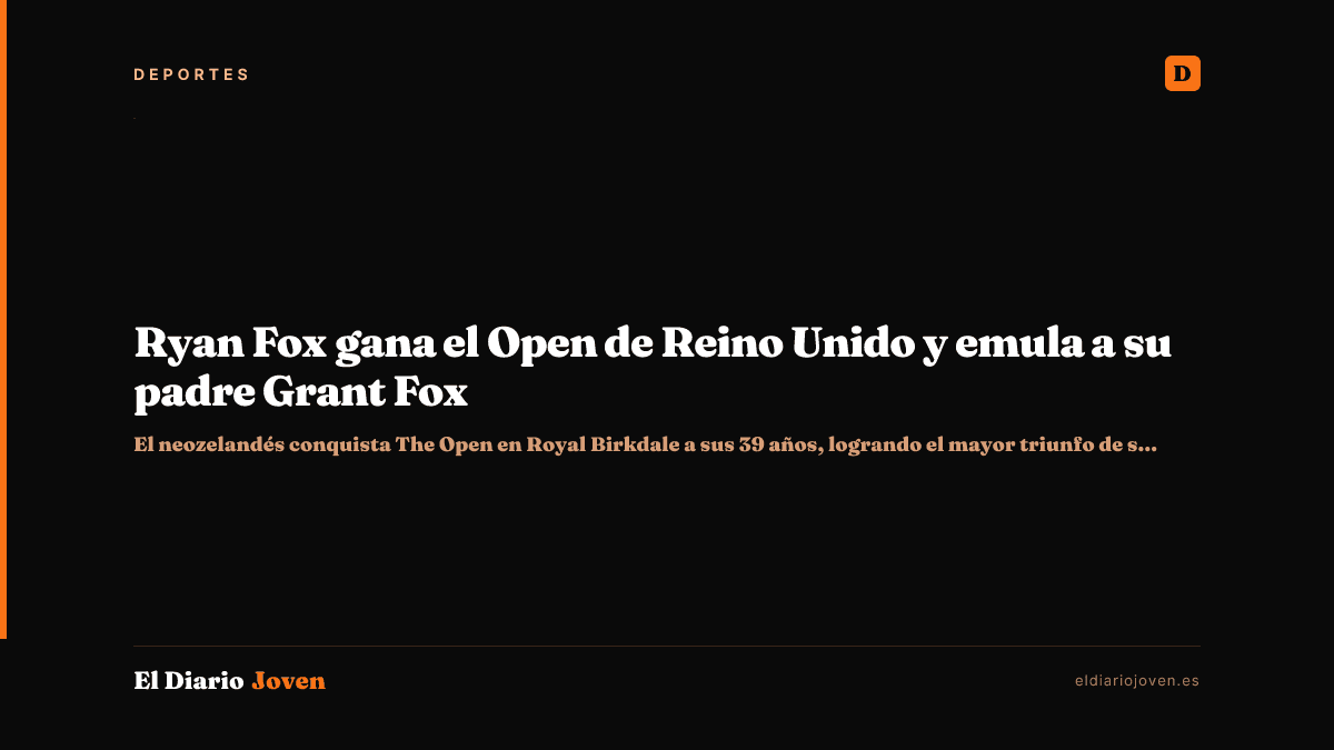 Ryan Fox gana el Open de Reino Unido y emula a su padre Grant Fox