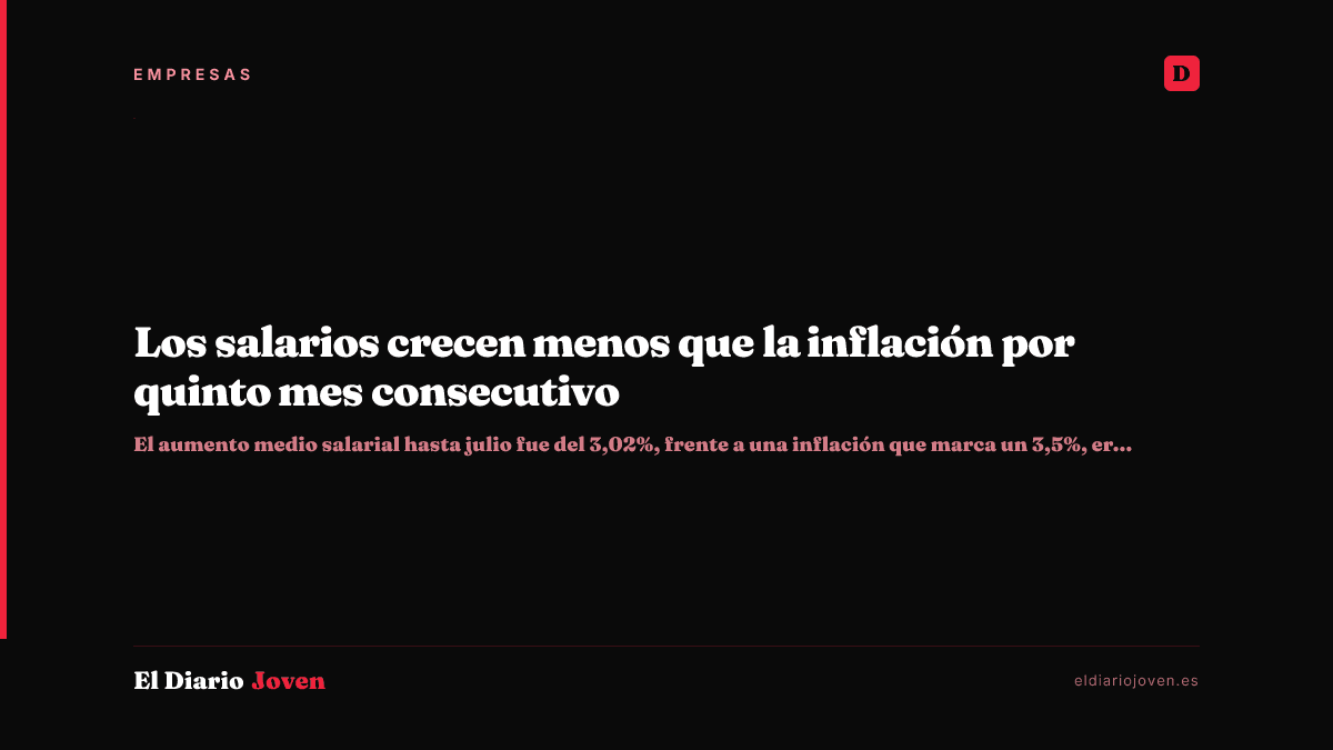 Los salarios crecen menos que la inflación por quinto mes consecutivo
