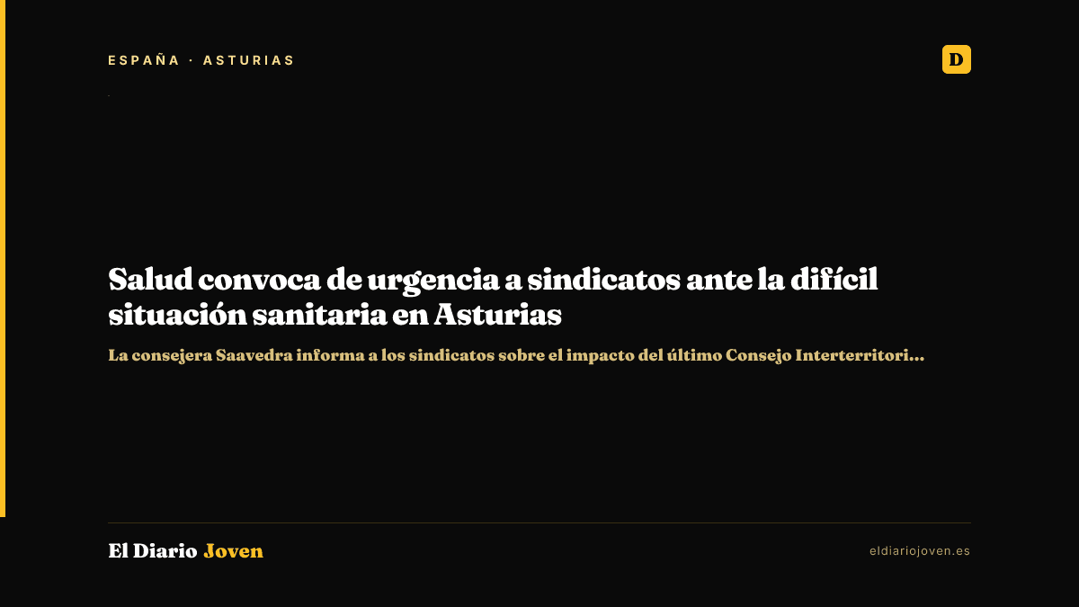 Salud convoca de urgencia a sindicatos ante la difícil situación sanitaria en Asturias