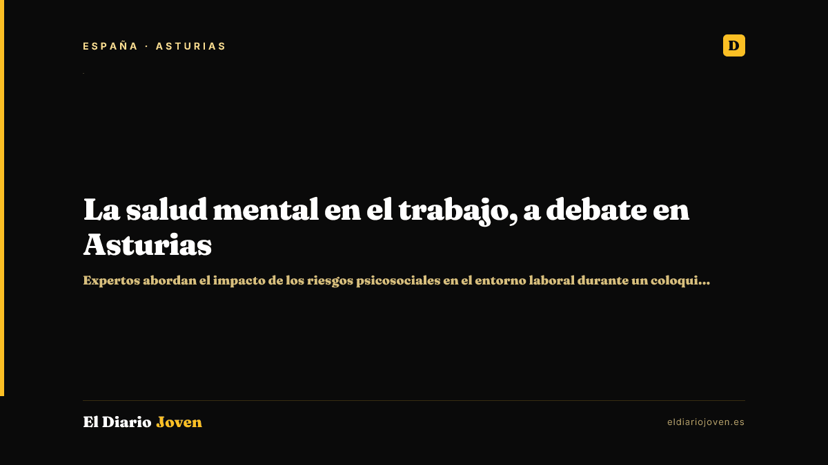 La salud mental en el trabajo, a debate en Asturias