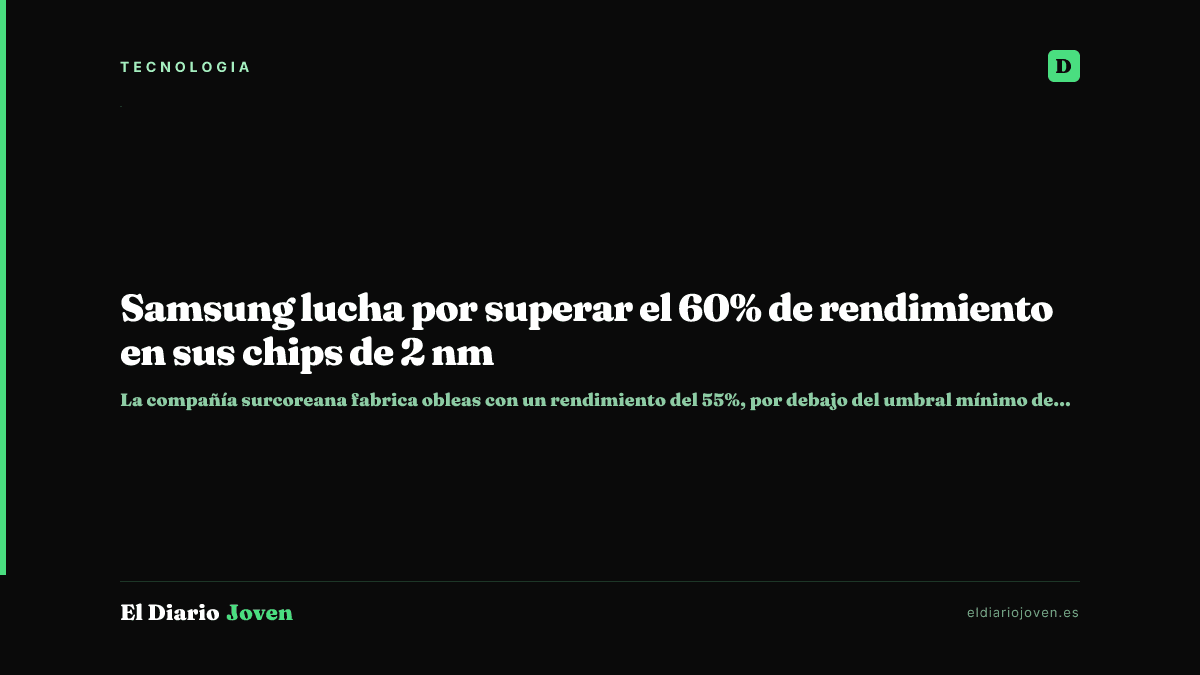 Samsung lucha por superar el 60% de rendimiento en sus chips de 2 nm