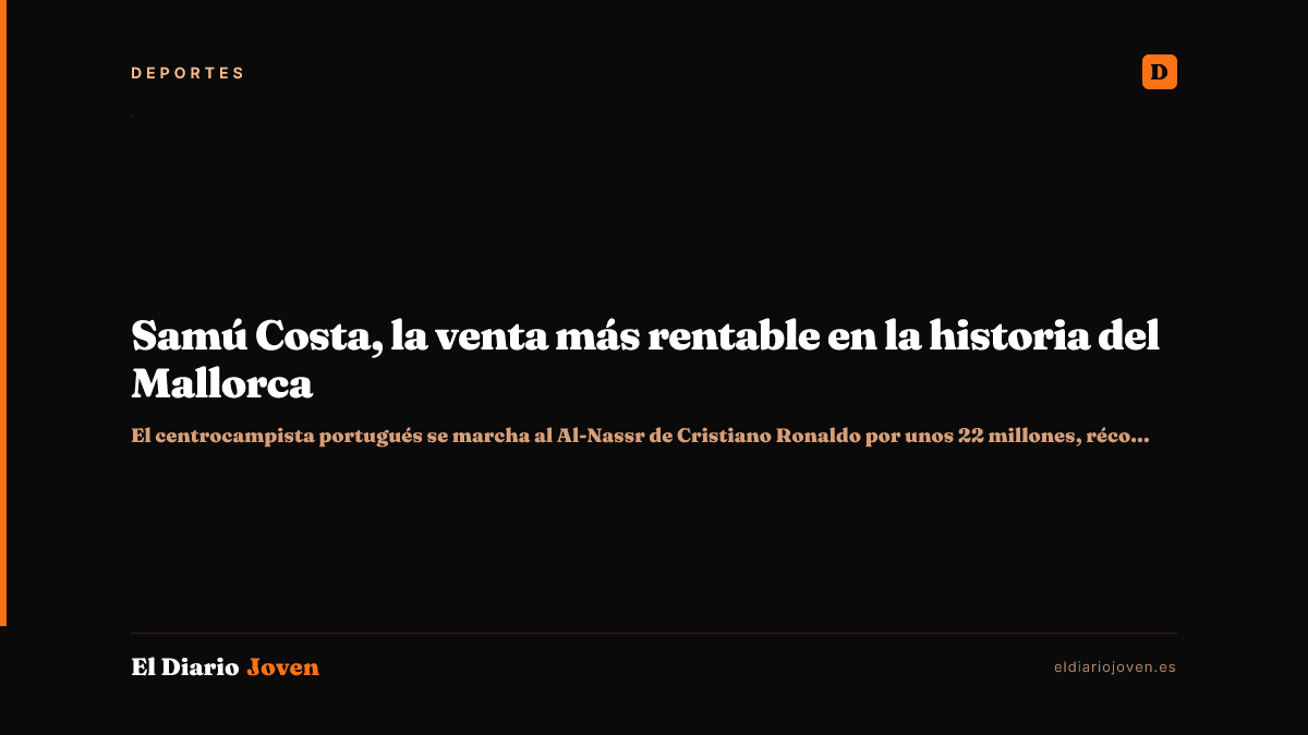 Samú Costa, la venta más rentable en la historia del Mallorca