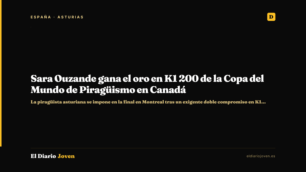 Sara Ouzande gana el oro en K1 200 de la Copa del Mundo de Piragüismo en Canadá