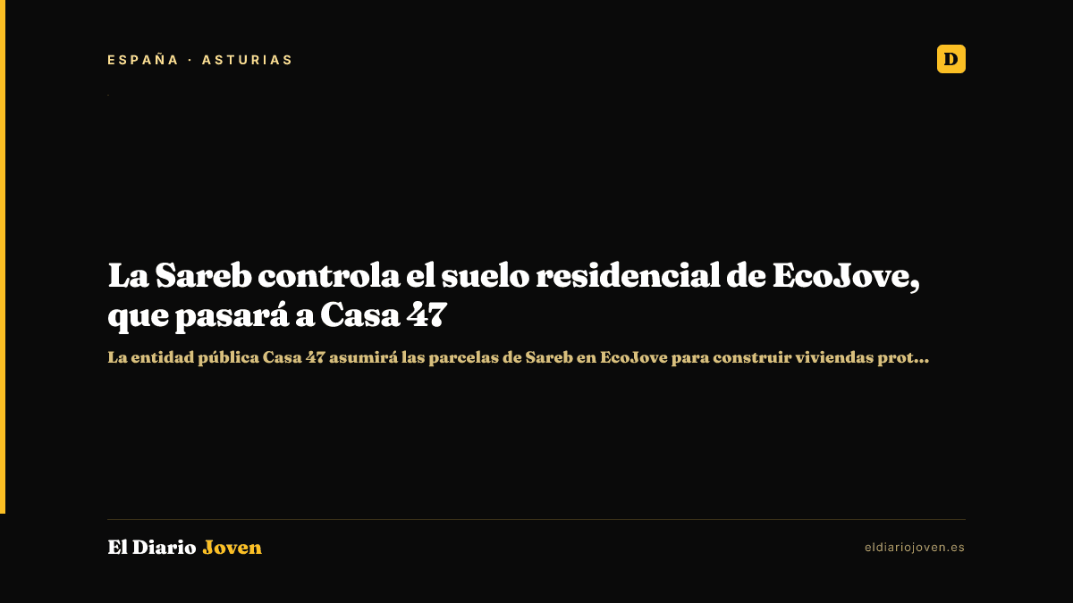 La Sareb controla el suelo residencial de EcoJove, que pasará a Casa 47