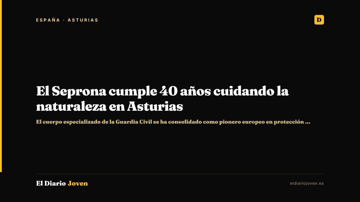 El Seprona cumple 40 años cuidando la naturaleza en Asturias