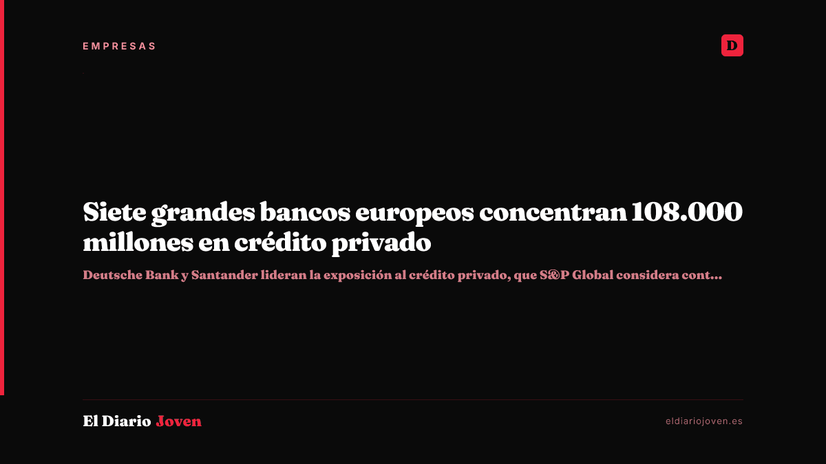 Siete grandes bancos europeos concentran 108.000 millones en crédito privado
