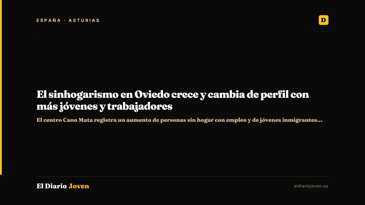 El sinhogarismo en Oviedo crece y cambia de perfil con más jóvenes y trabajadores