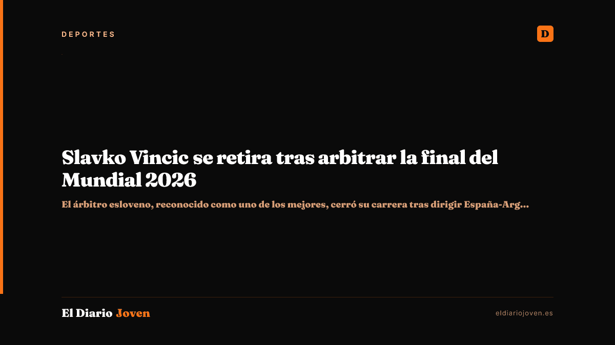Slavko Vincic se retira tras arbitrar la final del Mundial 2026