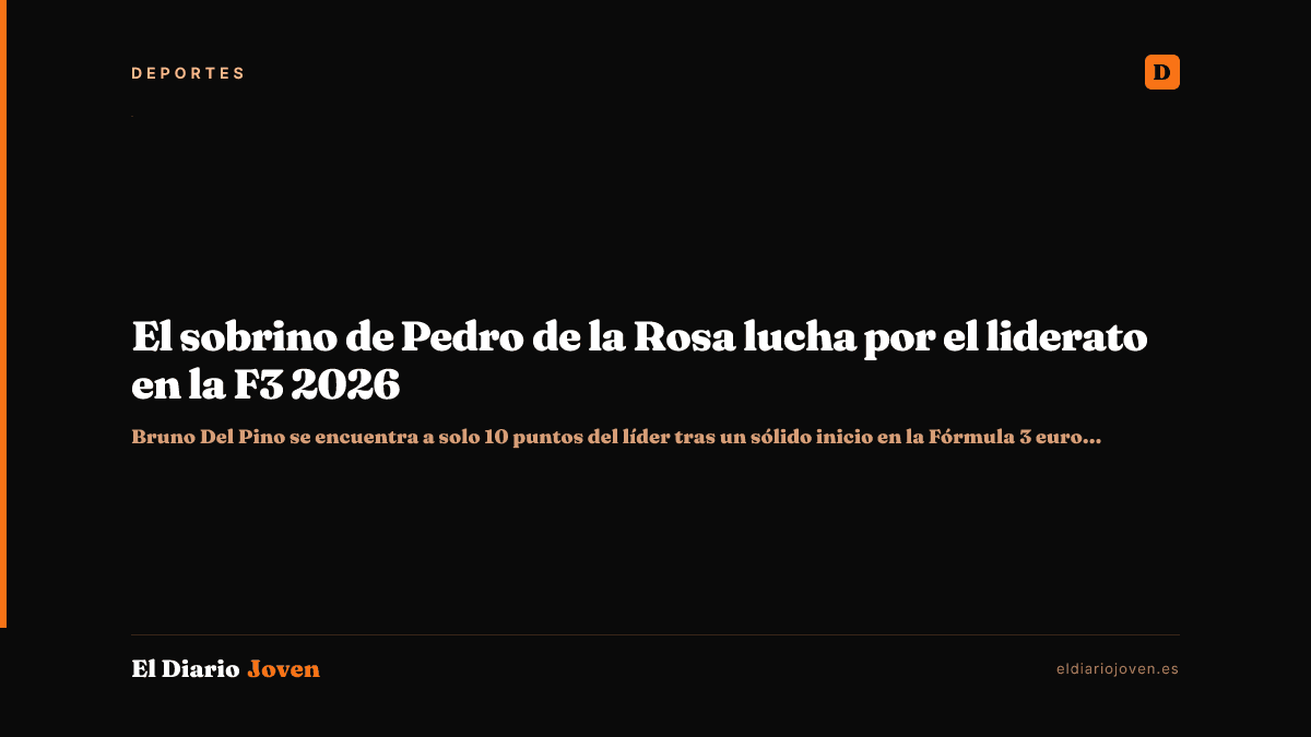 El sobrino de Pedro de la Rosa lucha por el liderato en la F3 2026
