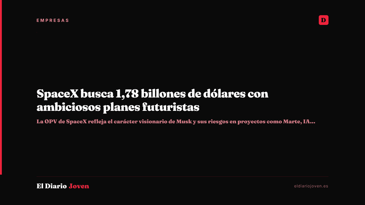 SpaceX busca 1,78 billones de dólares con ambiciosos planes futuristas