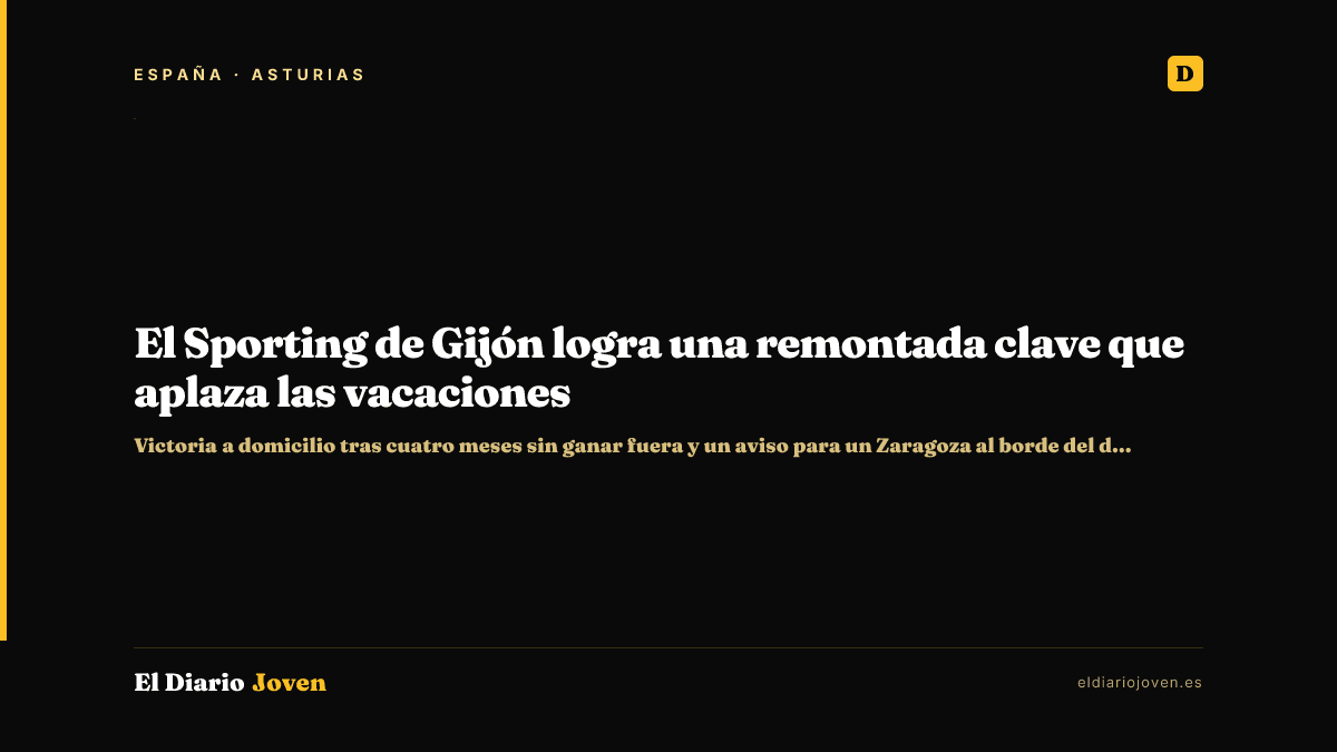 El Sporting de Gijón logra una remontada clave que aplaza las vacaciones
