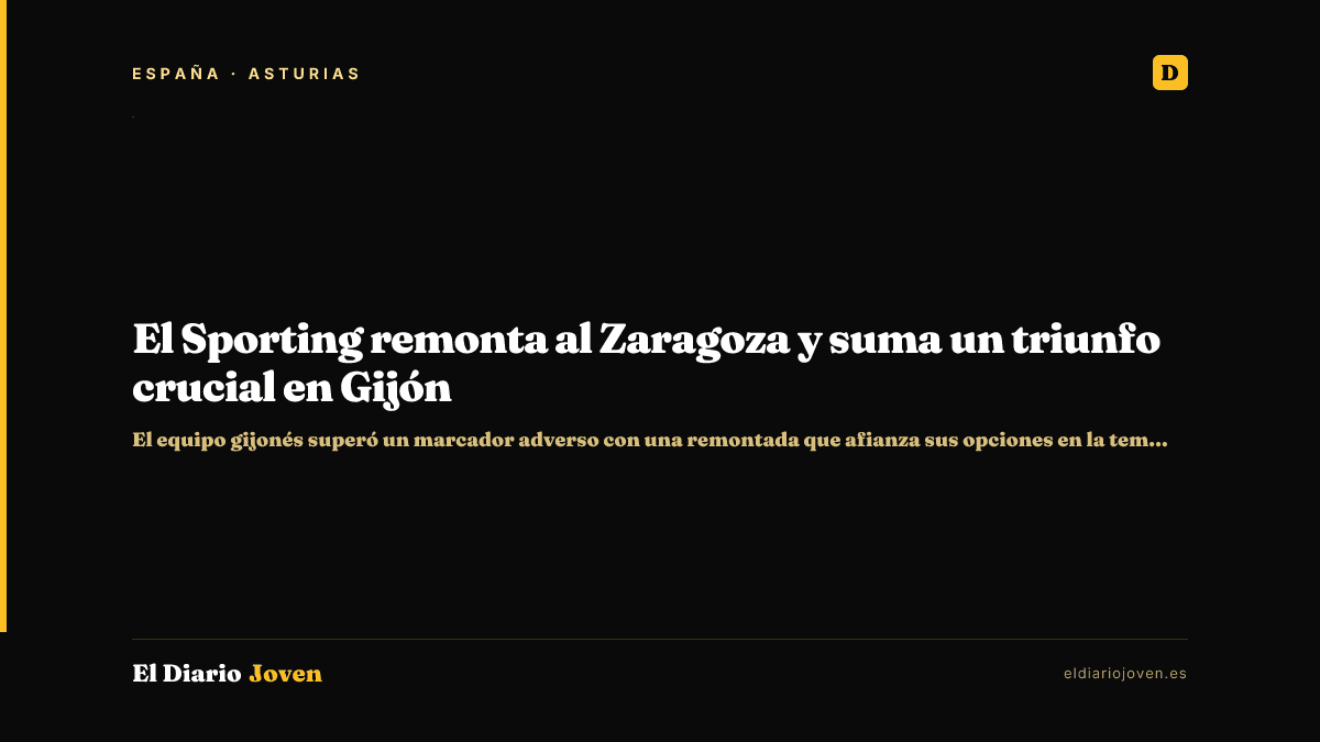 El Sporting remonta al Zaragoza y suma un triunfo crucial en Gijón