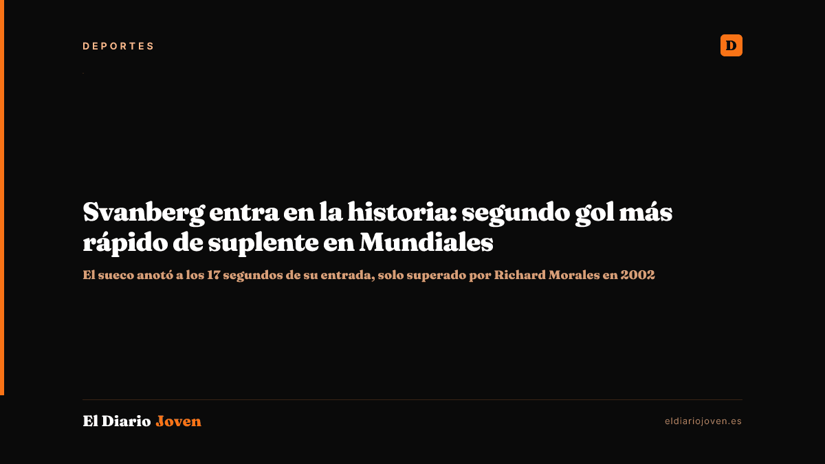 Svanberg entra en la historia: segundo gol más rápido de suplente en Mundiales
