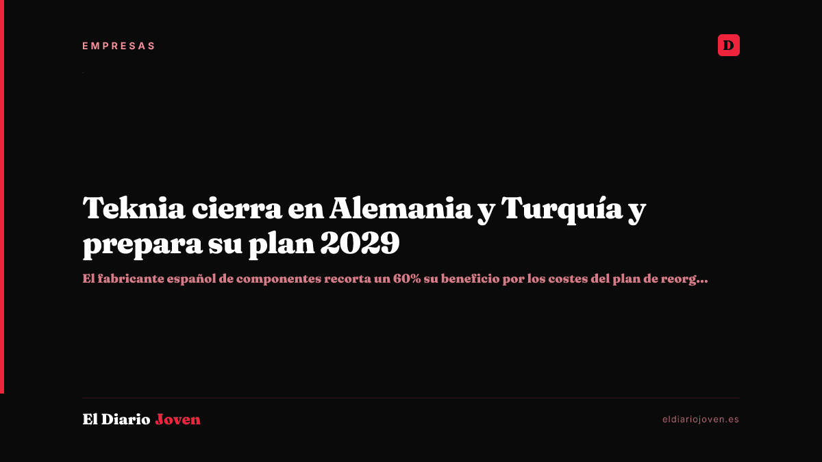 Teknia cierra en Alemania y Turquía y prepara su plan 2029