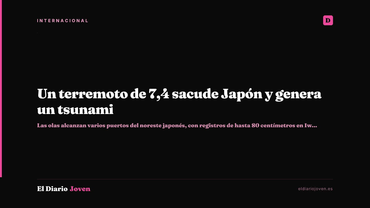 Un terremoto de 7,4 sacude Japón y genera un tsunami
