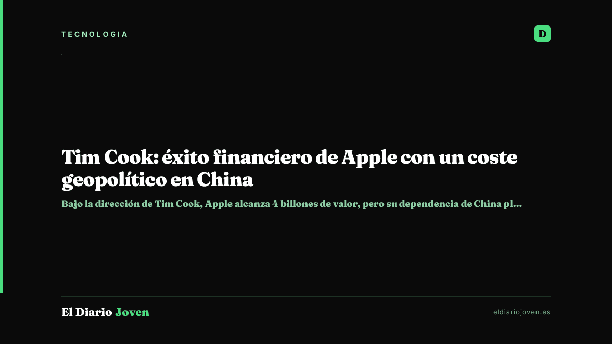 Tim Cook: éxito financiero de Apple con un coste geopolítico en China