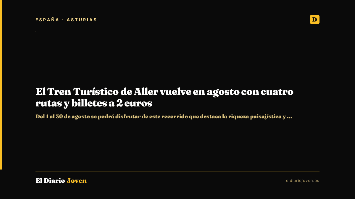 El Tren Turístico de Aller vuelve en agosto con cuatro rutas y billetes a 2 euros