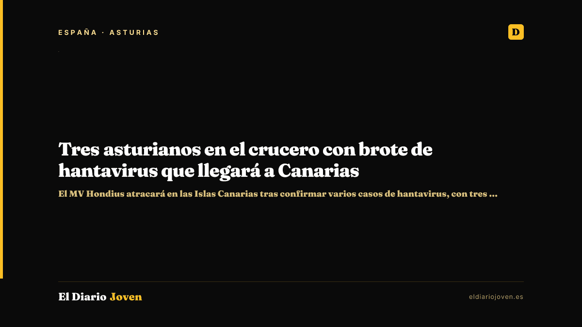 Tres asturianos en el crucero con brote de hantavirus que llegará a Canarias