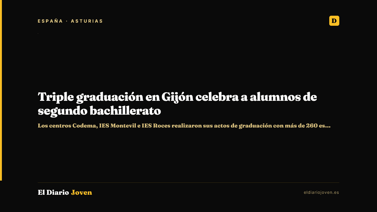 Triple graduación en Gijón celebra a alumnos de segundo bachillerato