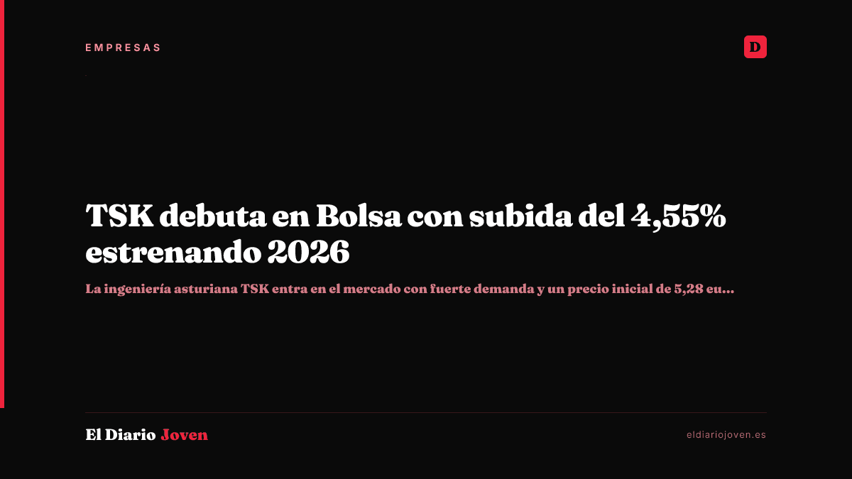 TSK debuta en Bolsa con subida del 4,55% estrenando 2026