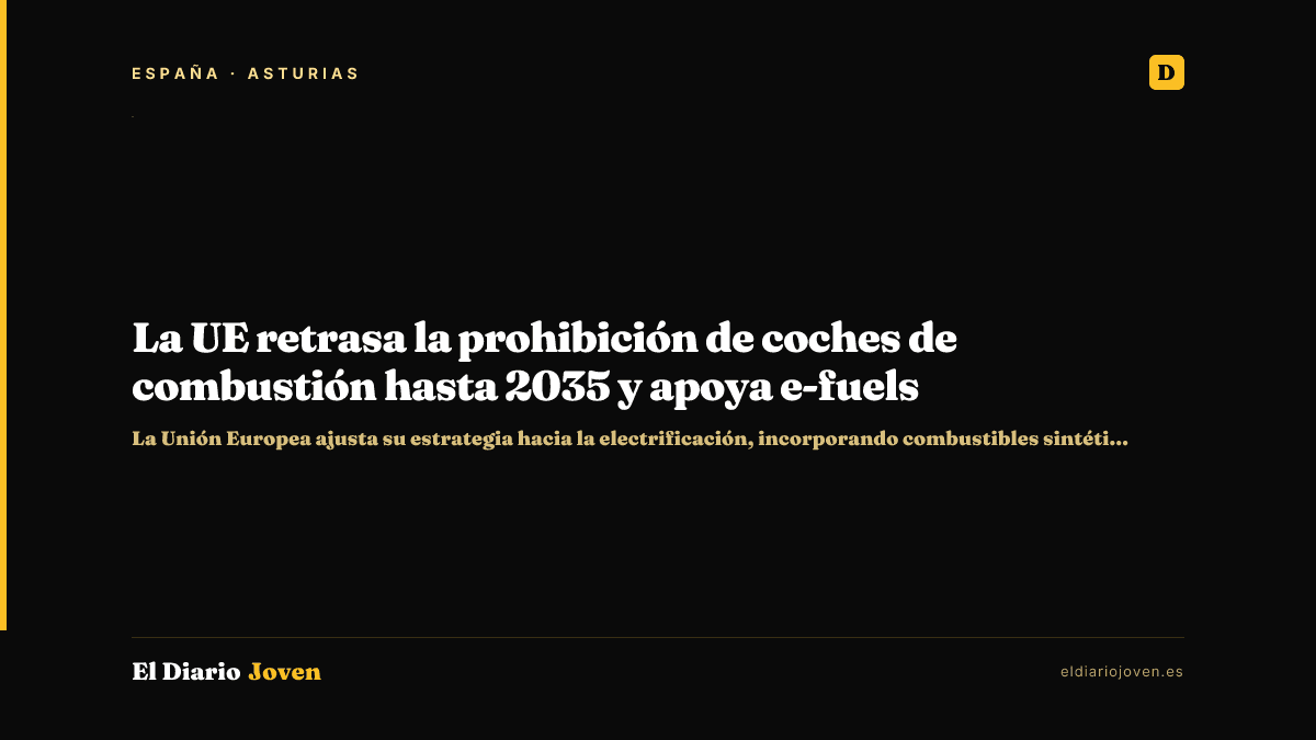La UE retrasa la prohibición de coches de combustión hasta 2035 y apoya e-fuels