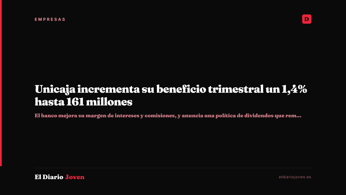 Unicaja incrementa su beneficio trimestral un 1,4% hasta 161 millones