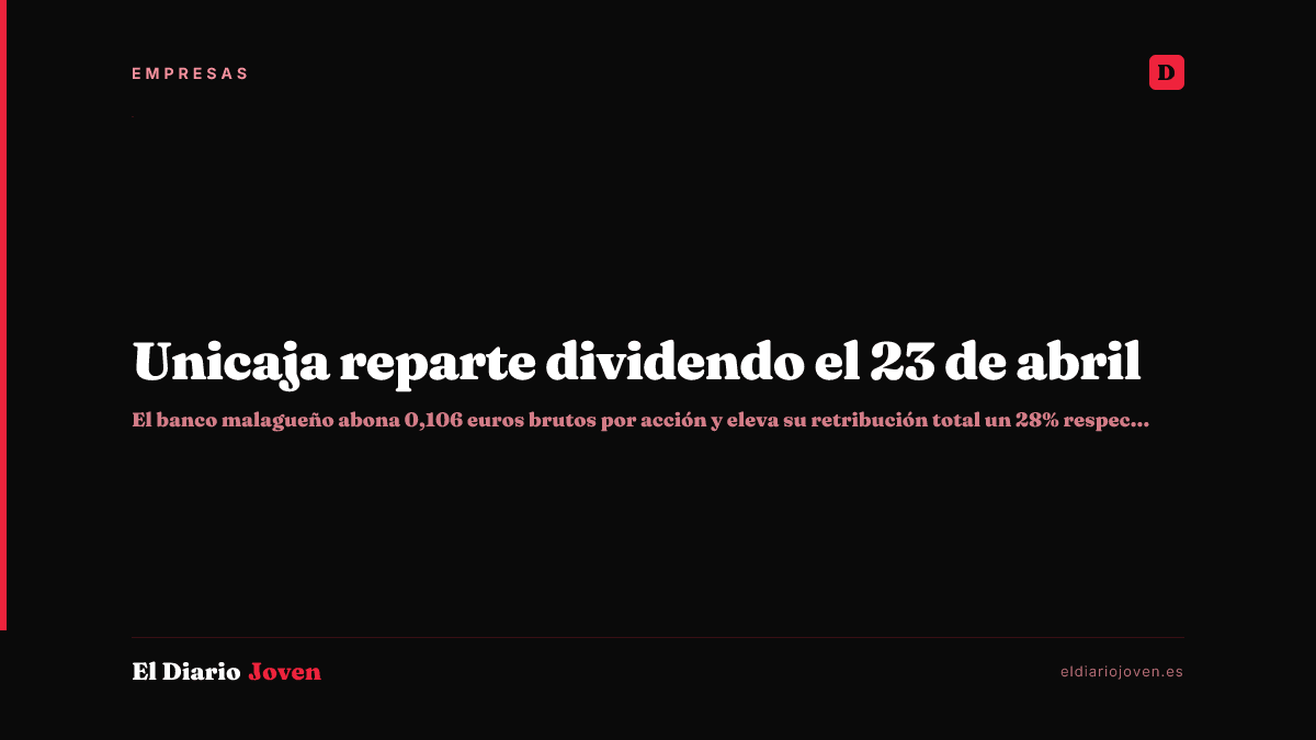 Unicaja reparte dividendo el 23 de abril