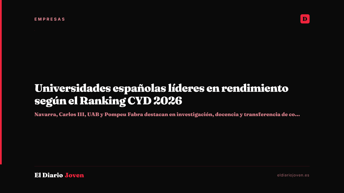 Universidades españolas líderes en rendimiento según el Ranking CYD 2026