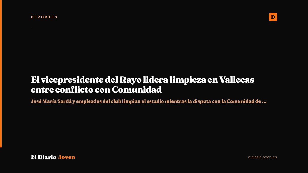 El vicepresidente del Rayo lidera limpieza en Vallecas entre conflicto con Comunidad
