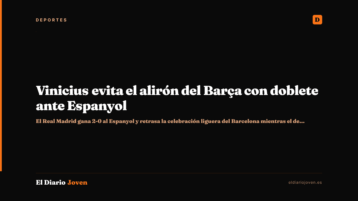 Vinicius evita el alirón del Barça con doblete ante Espanyol