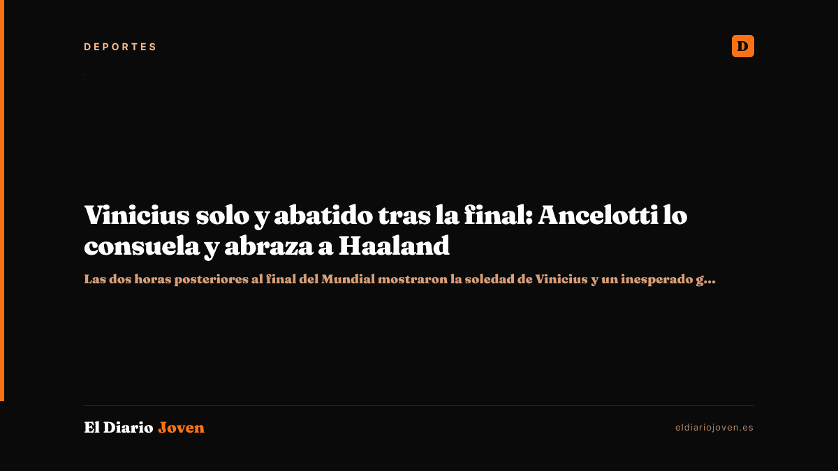 Vinicius solo y abatido tras la final: Ancelotti lo consuela y abraza a Haaland