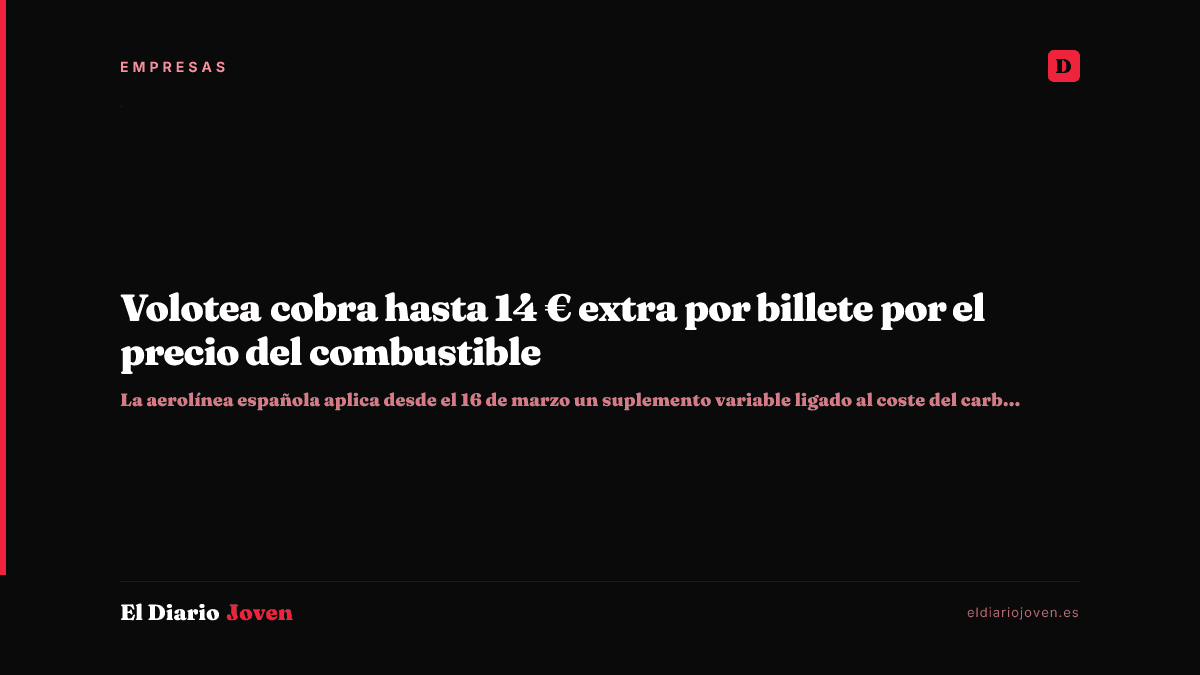Volotea cobra hasta 14 € extra por billete por el precio del combustible