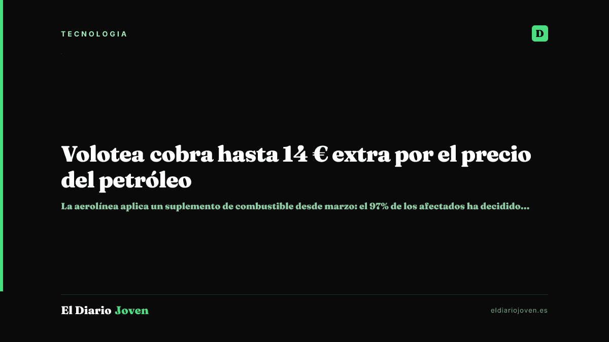 Volotea cobra hasta 14 € extra por el precio del petróleo