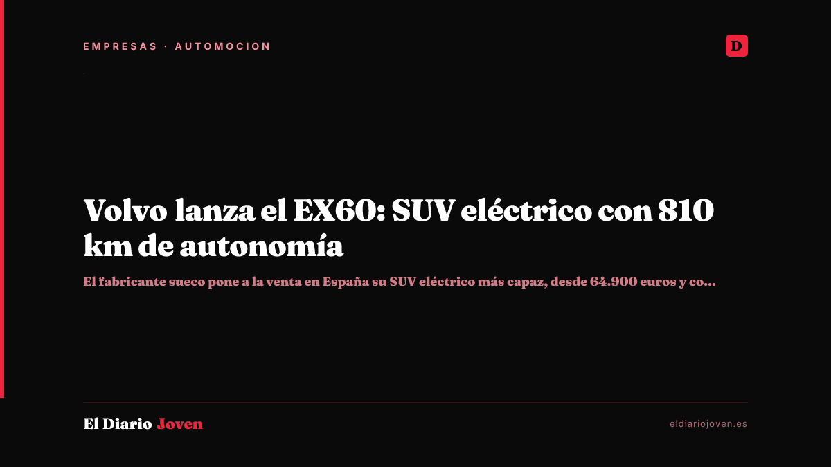 Volvo lanza el EX60: SUV eléctrico con 810 km de autonomía