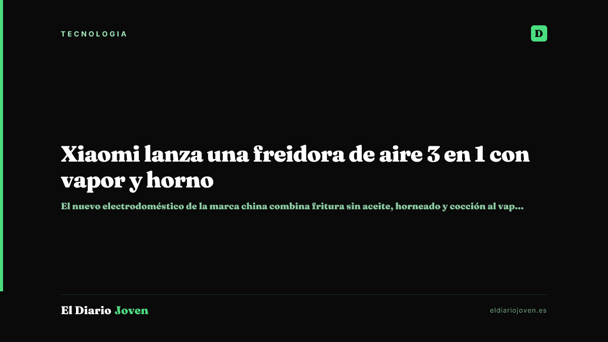 Xiaomi lanza una freidora de aire 3 en 1 con vapor y horno